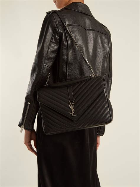 ysl college large size|COLLEGE LARGE IN QUILTED LEATHER .